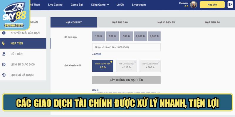Các giao dịch tài chính được xử lý nhanh, tiện lợi